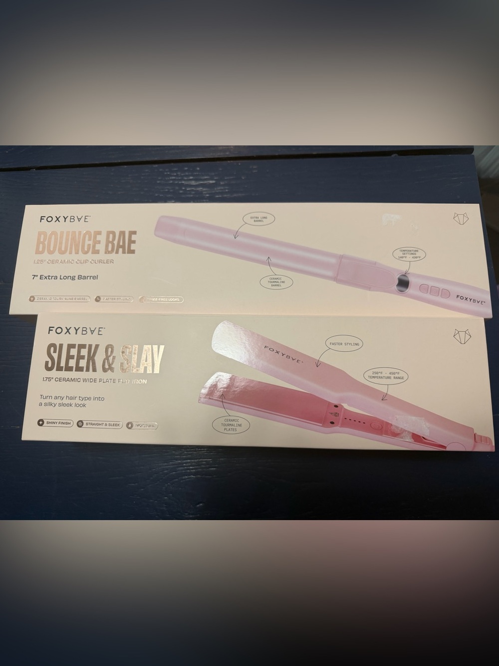 FoxyBae Pink Hair Straightener / Flat Iron with Curling Iron. Bundle deal